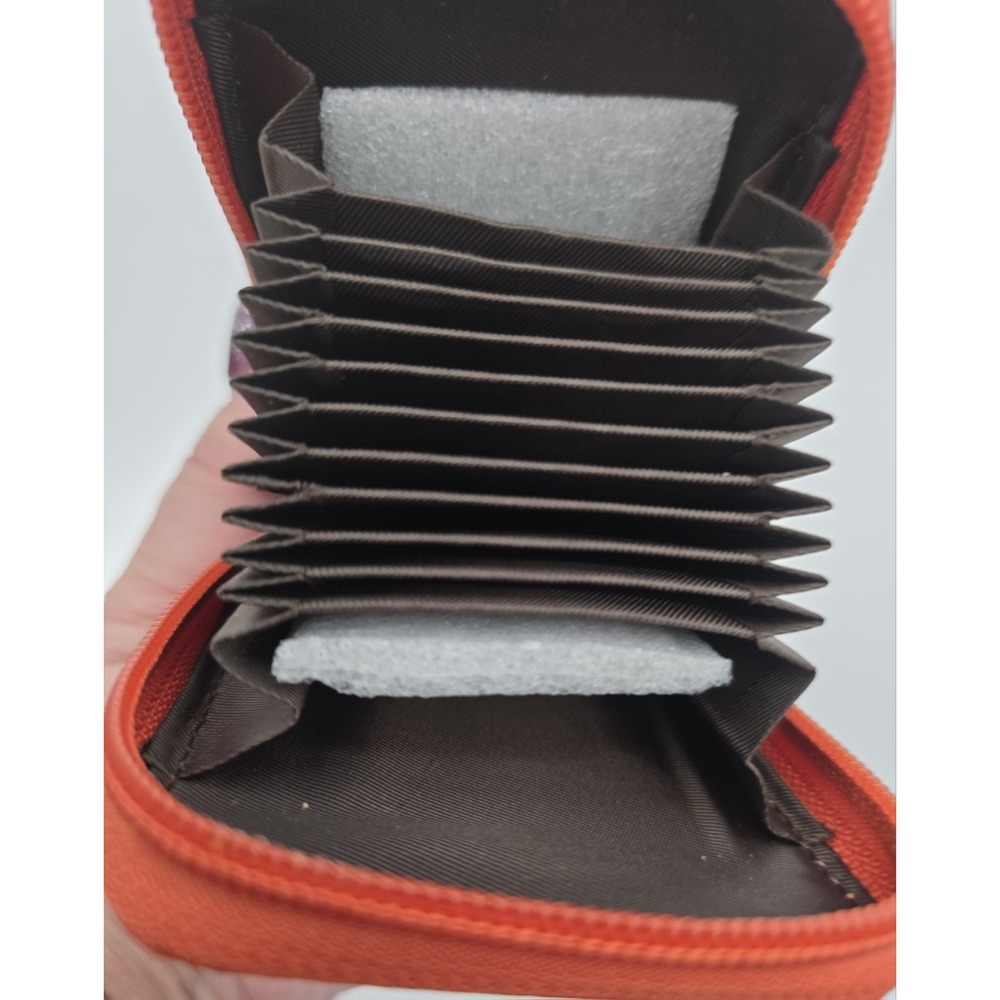 Womans Zippered Credit Card Wallet Orange Item 0127 - Picture 6 of 7